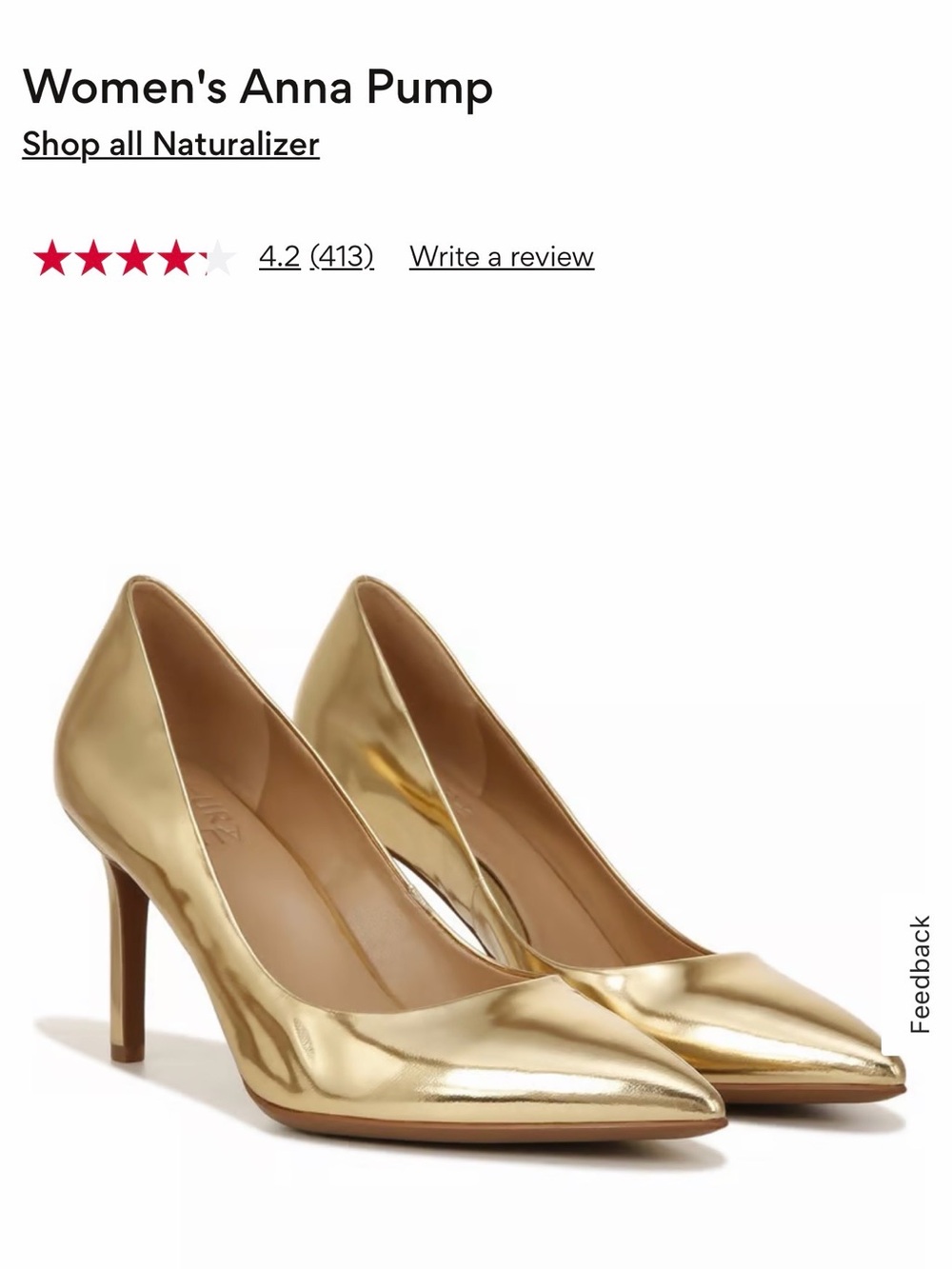 Naturalizer Gold Pointed-Toe Anna Pump